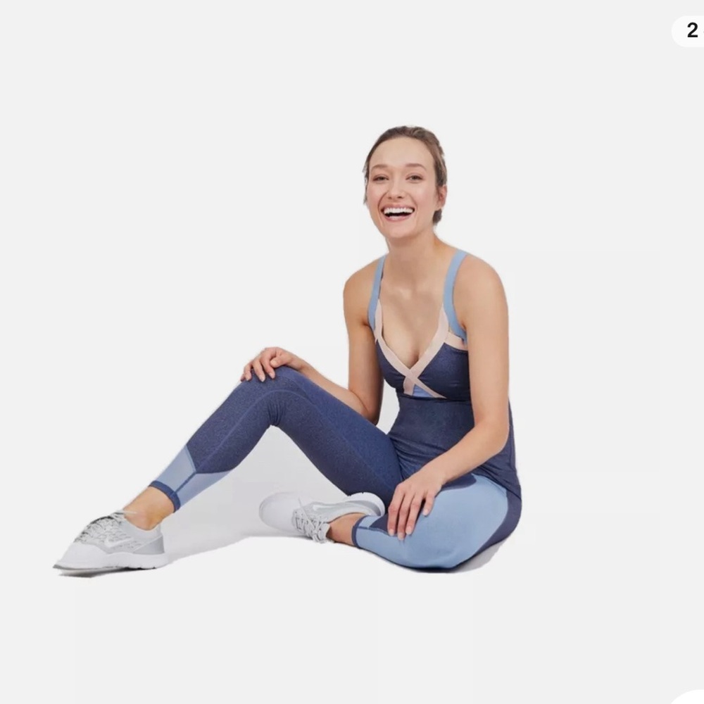 AXS blue cross cross exercise tank top